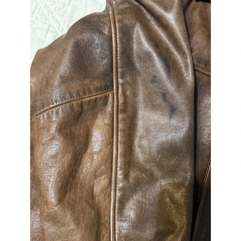 Wilsons Leather Jacket Mens Medium Brown Thinsulate Insulated Car Coat Vintage